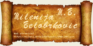 Milenija Belobrković vizit kartica